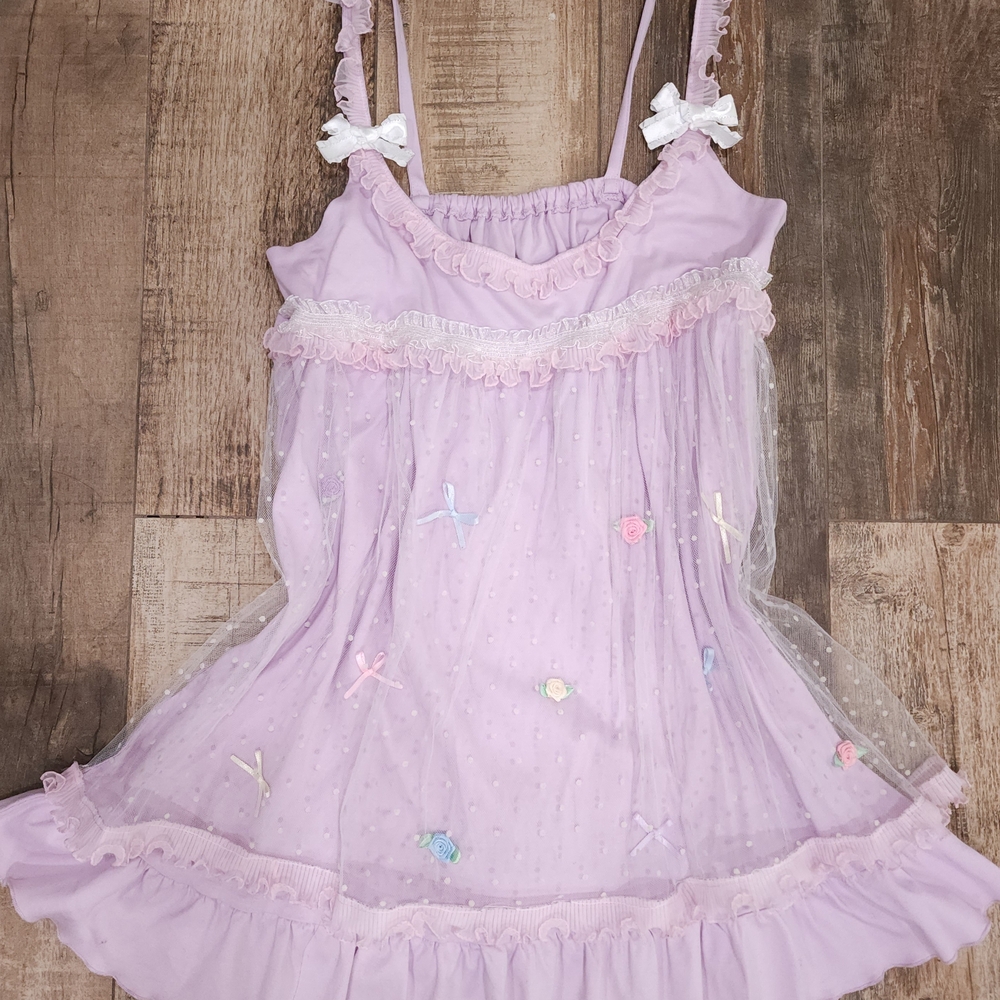 Lavender Ruffled Dress with Bows